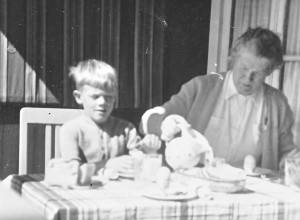 Breakfast on the porch. Summer of 1954.